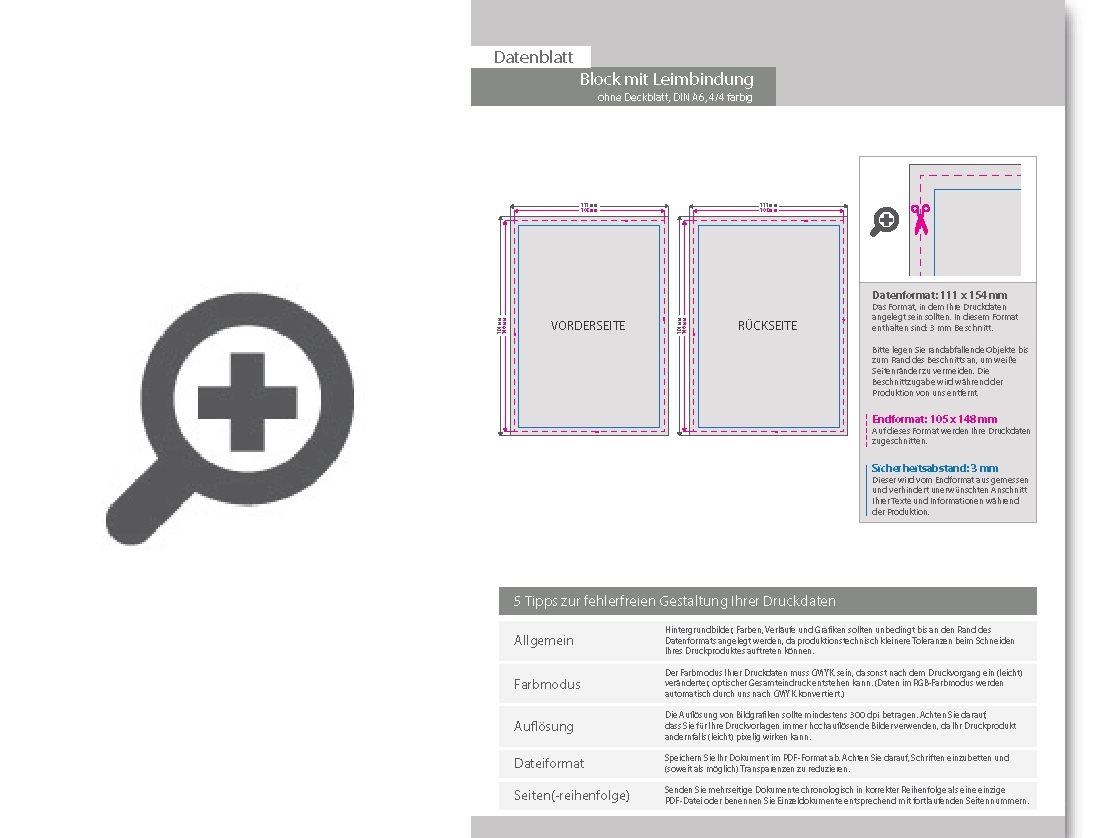 Product Bild block_mit_leimbindung__din_a6__100_blatt__4_4_farbig_beidseitig_bedruckt